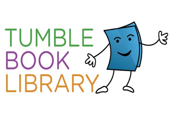 Tumble-Book-Library-Logo Tumble Book Library Service with Cartoon Book