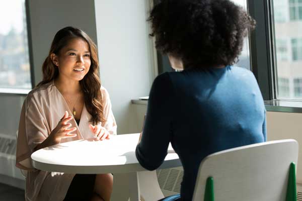 Two women having a job interview