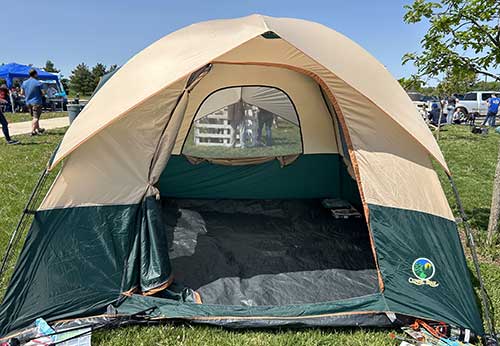 Outdoor-Camping-Tent Two Person Tent Setup In The Grass