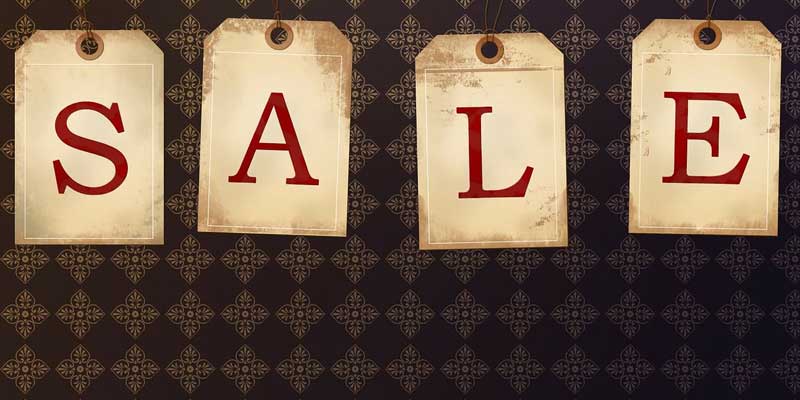 vintage for sale hanging flag sign