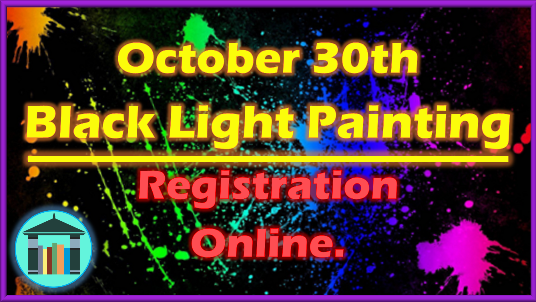 Splotches of paint on black background.