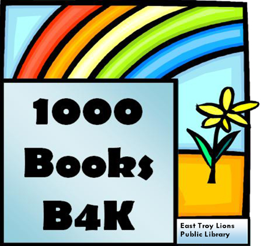 1000 Books B4K Logo 1000 Books B4K with rainbow and daisy.